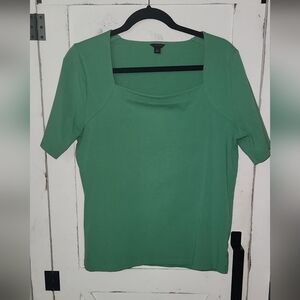 Ann Taylor square neck green Women's Top